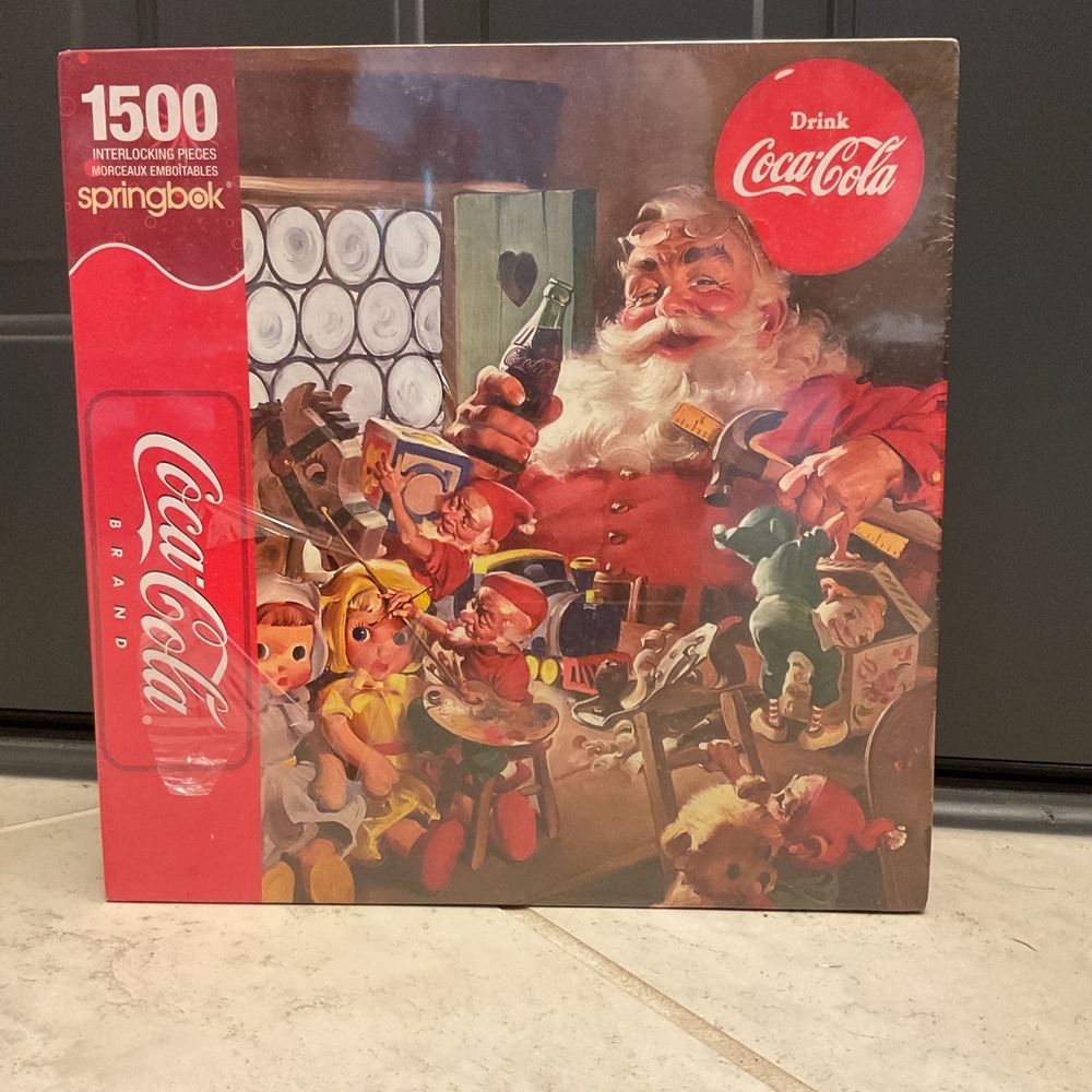 Springbok Coca-Cola Santa Workshop 1500 Piece Jigsaw Puzzle Vintage Art New